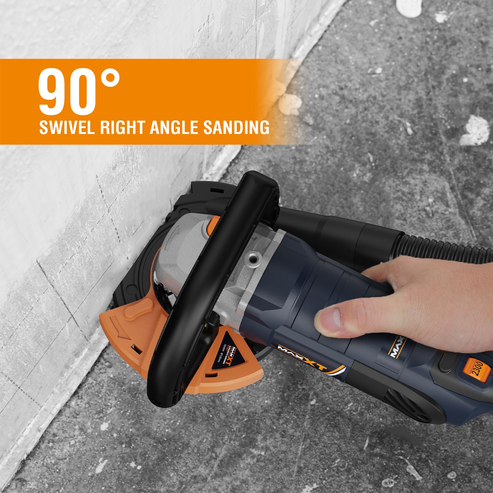 Kit de ponçage béton 125mm MAXXT pour meuleuse d'angle avec protection anti-poussière et disques diamantés