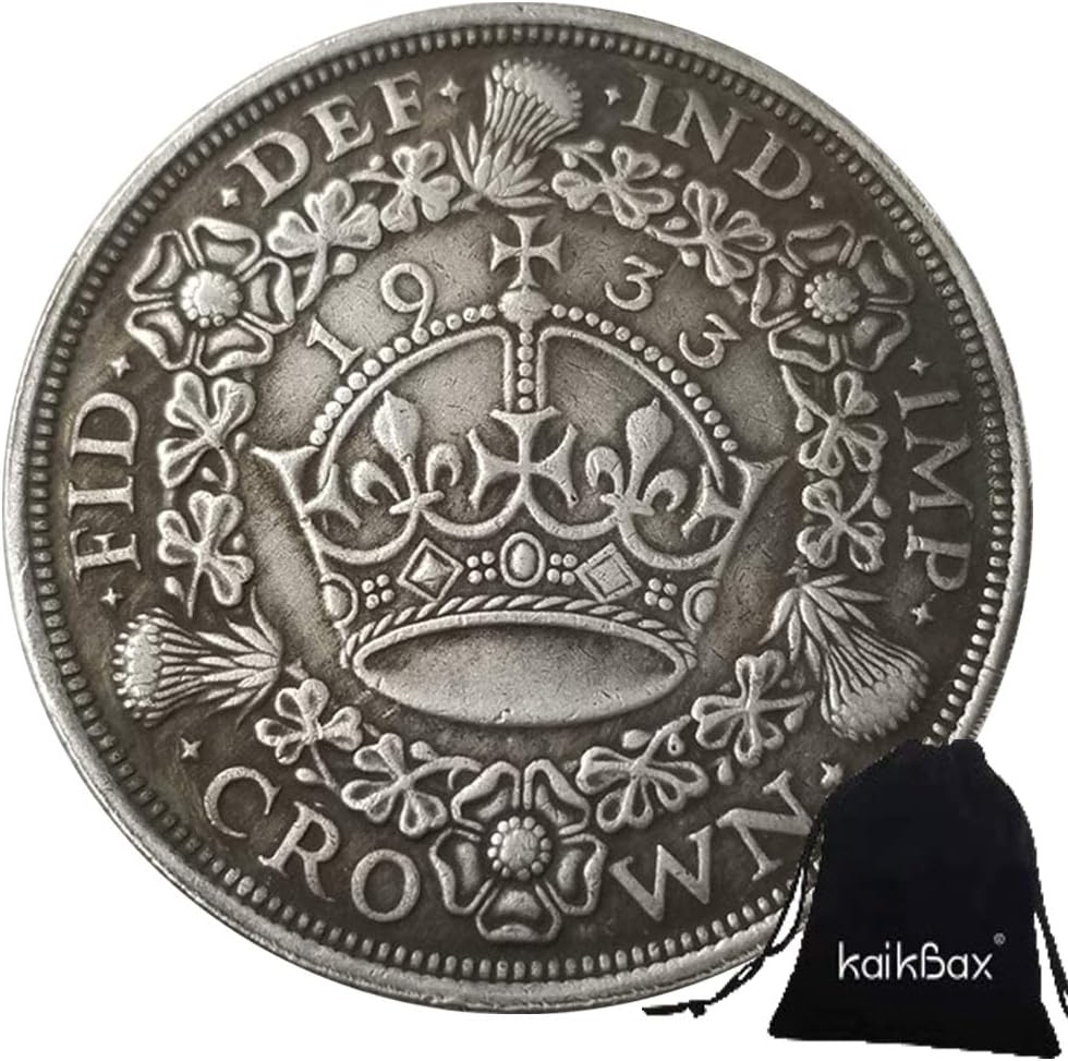 Antique United Kingdom Old Coins - British Shilling Commemorative Coins + KaiKBax Bag