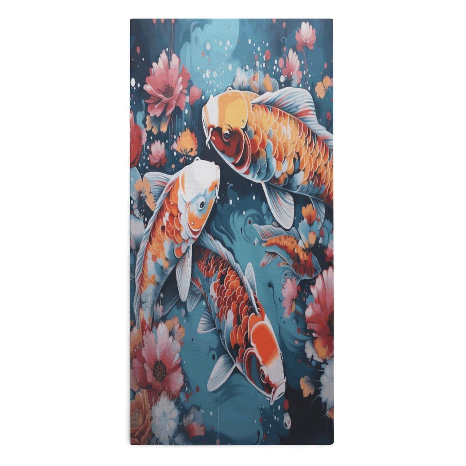 Btcowzrv Style Hand Drawn Fish Bath Towel Beach Towels Shower Towel