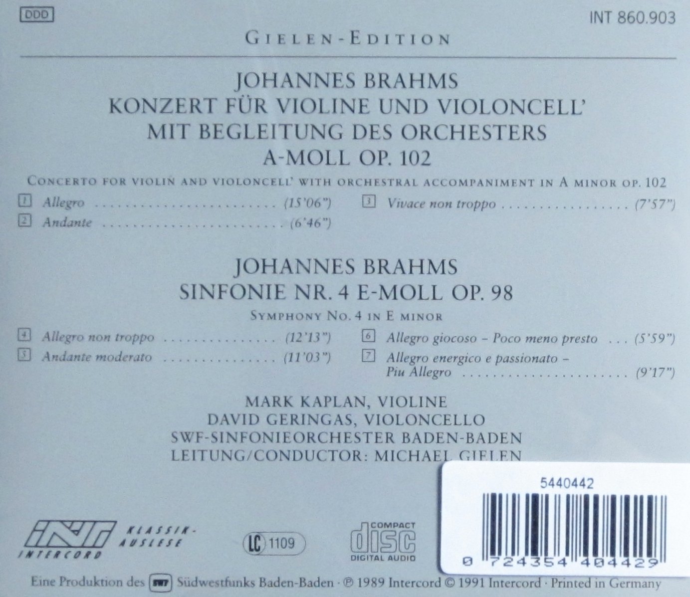 Konz.Viol.und Cello/Sinf.4