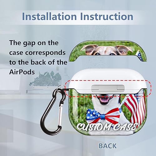 Miniatura 4 de Funda personalizada para Airpods de 3 generación, personaliza la funda de Airpod con tu foto, textonombre, funda personalizada con llavero de regalo