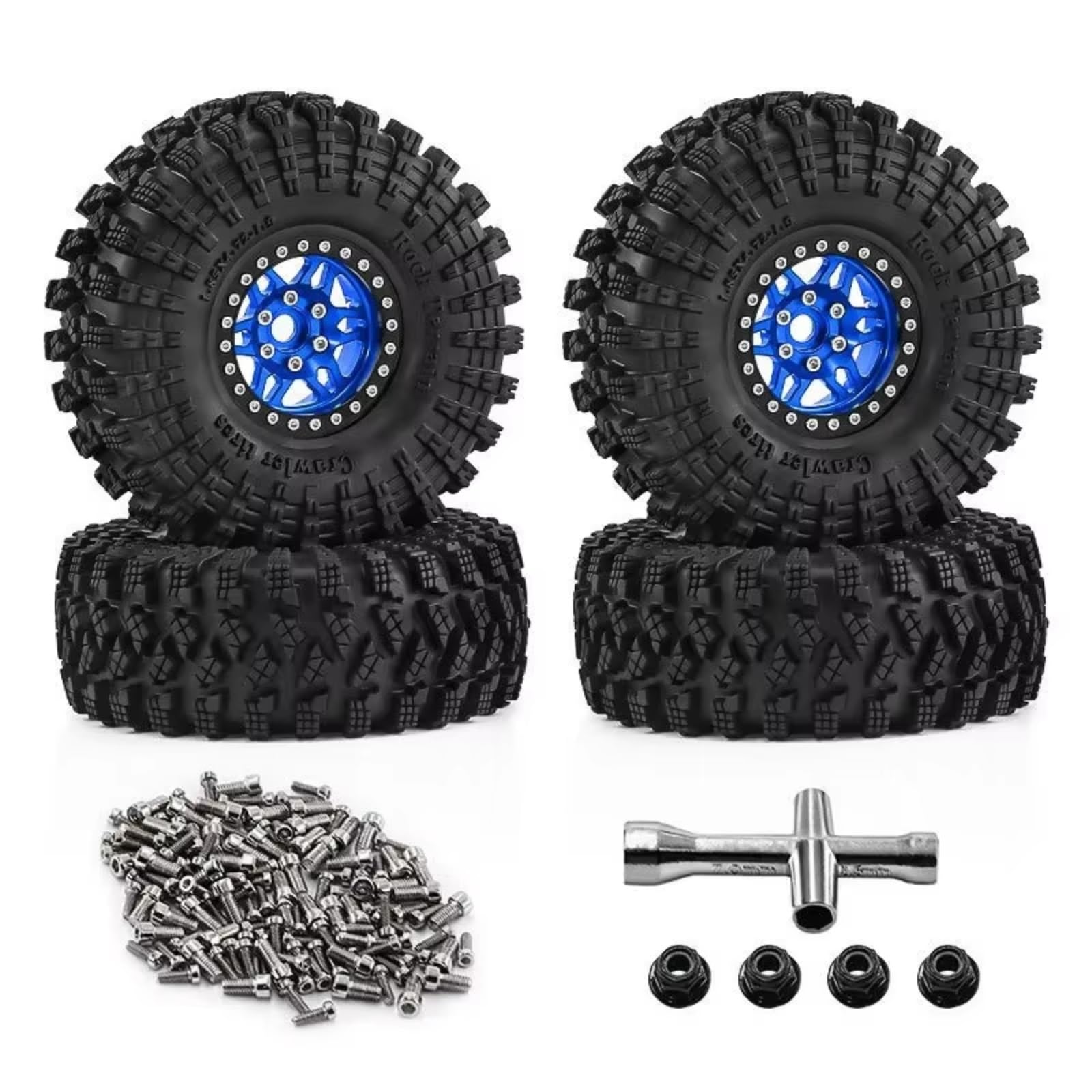 Ricambi Crawler RC Set Pneumatici Cerchioni Beadlock Gomma Metallica 120mm 1.9 Per Traxxas Per TRX4 D90 Per Assiale Per SCX10 II III Per MST 1/10 RC Parti Aggiornamenti Auto