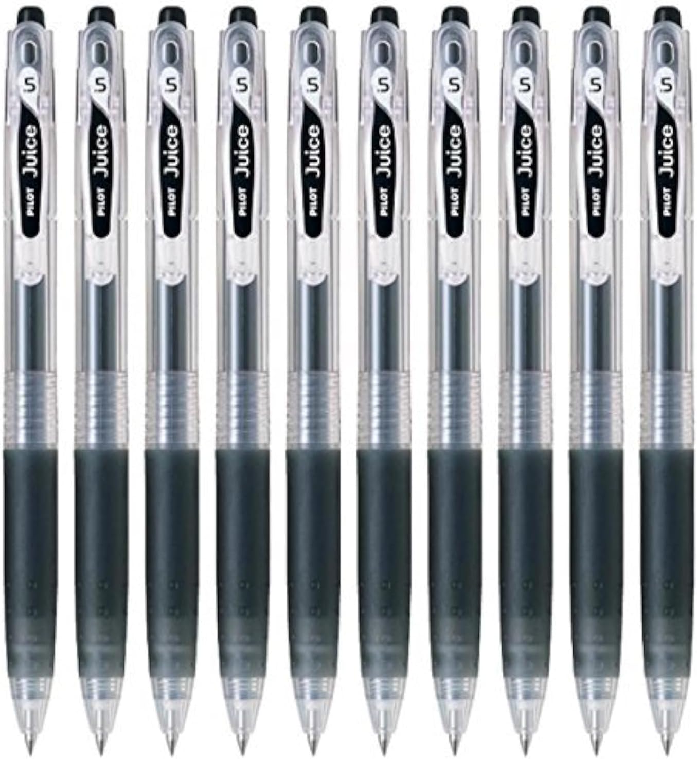 Juice 05 Retractable Gel Ink Pen (LJU-10EF), Extra Fine Point, 0.5mm, Black Ink, Set of 10