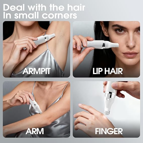 DSP Lady Shaver Removable Blade Head for Face Hands Legs | low battery reminder, slide switch, charge protection,easy cleaning, For daily grooming