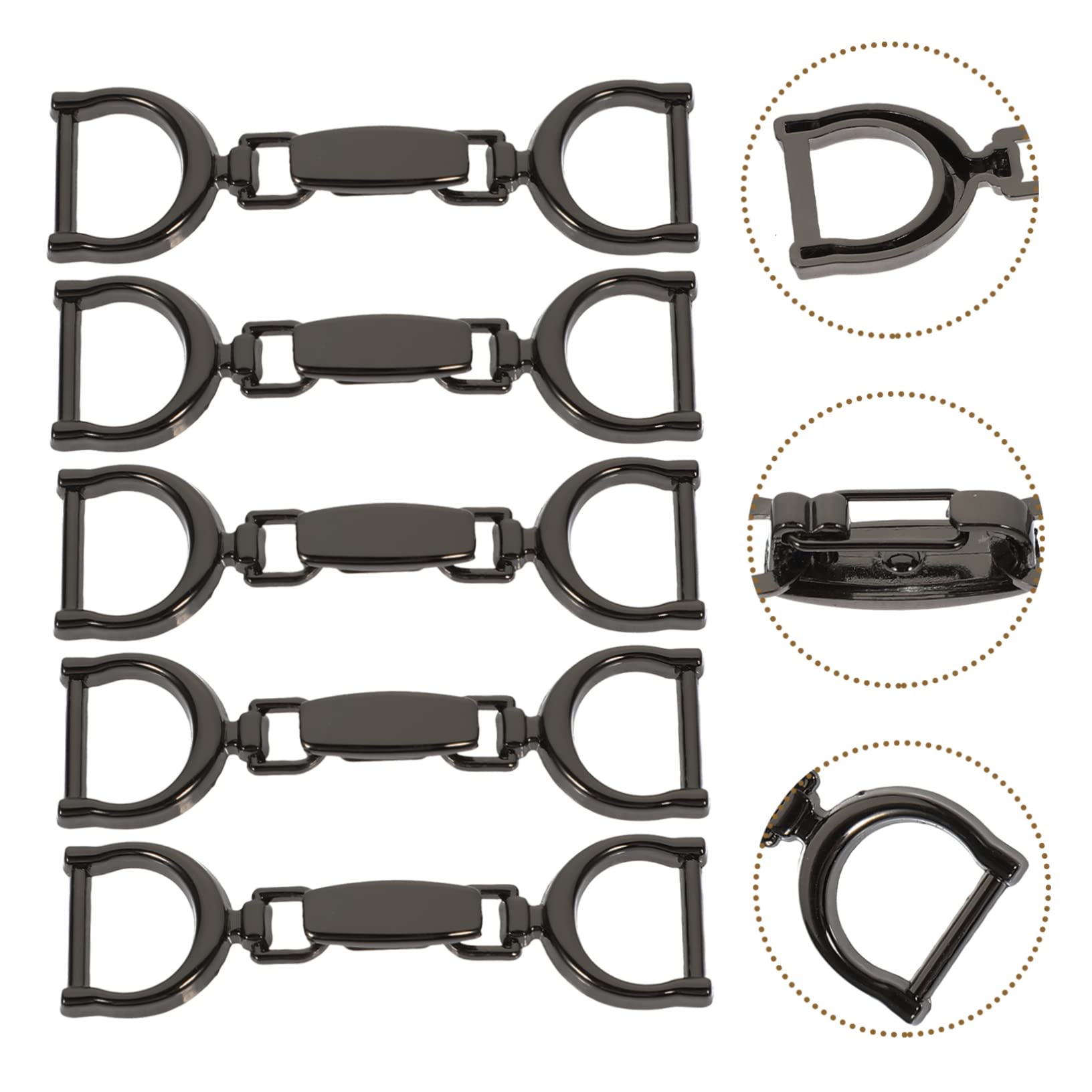Anneome 5pcs Alloy Shoe Chain Buckles Decorative Accessories for DIY Shoes Bags and Garments Lightweight Stylish Eye-catching Buckle Decoration for Clothing and Footwear - Image 4