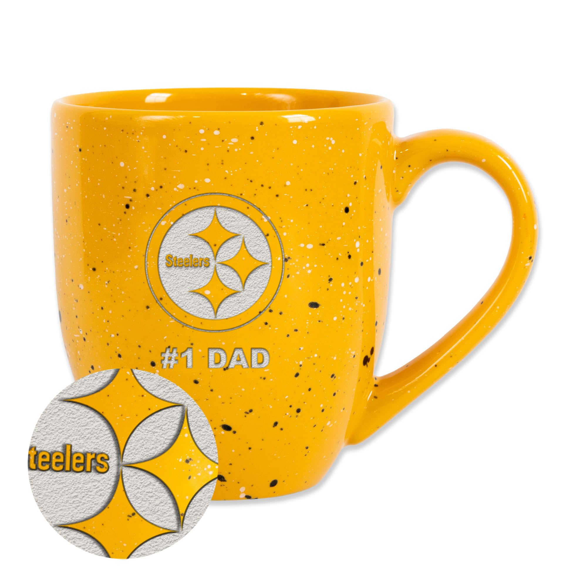 Tasse en céramique gravée au laser Pittsburgh Steelers NFL premium