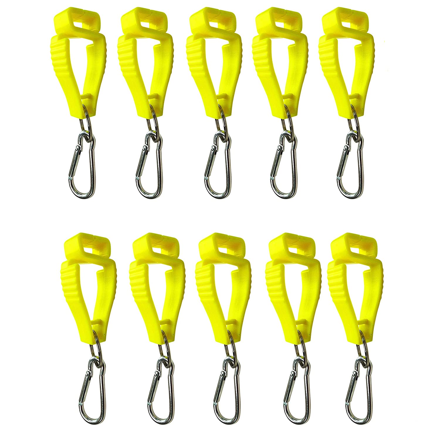 10 PCS Glove Grabber Clip Holder Work Safety Clip Glove Keeper Glove Clamp Grabber Catcher for Belt Loop Guard Labor Worker Glasses Helmets (10 pcs yellow)