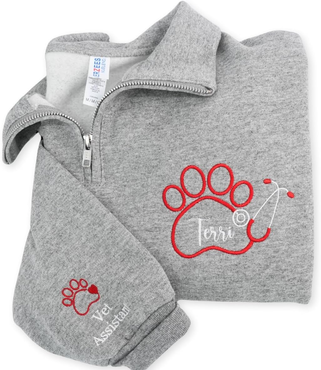 COUPLEHOODIES Custom Embroidered Nurse Sweatshirt – Personalized Gift with Name & Icon for Graduation or Hospital Staff