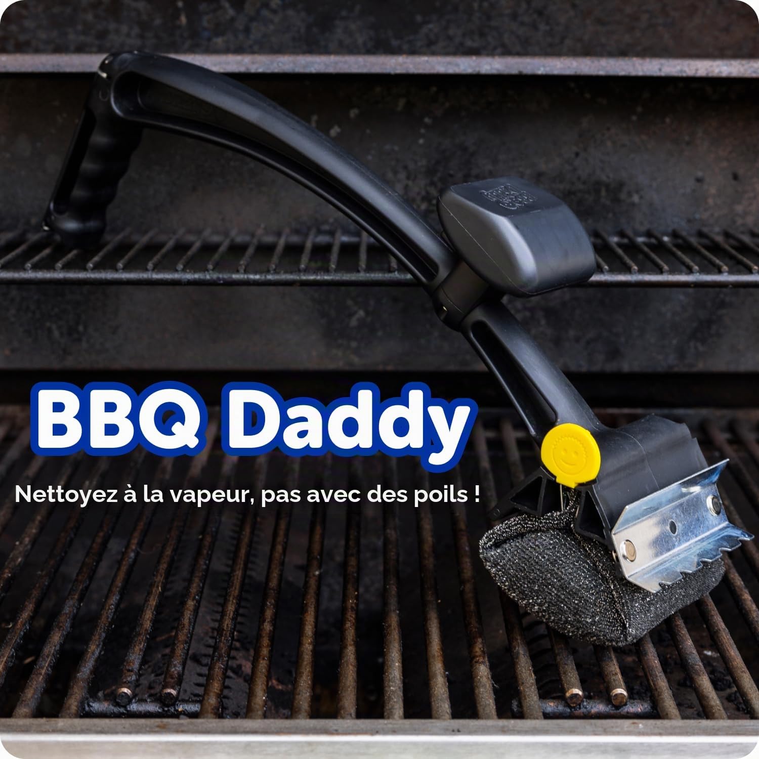 Scrub Daddy BBQ Daddy - Brosse de Nettoyage pour Barbecue avec Grattoir et Décapsuleur, Brosse Nettoyage Barbecue, sans Poils Métalliques avec FlexTexture, Brosses à BBQ, Accessoires de Nettoyage