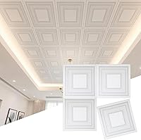 Nuanchu 40-Pack Peel & Stick 3D Foam Ceiling Tiles, 68.8 Sq Ft Coverage - Waterproof Self-Adhesive Wall Panels for Bedroom, Living Room Decor