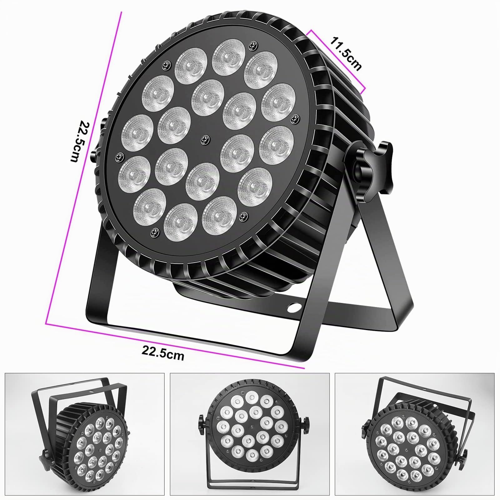 180W par led UV luz negra 18 * 10W RGB DMX512 focos led escenario luces de discoteca para fiestas Aotu/Sound para fiestas bar Navidad Halloween bodas