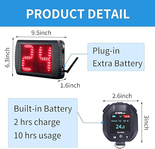 Miniatura 2 de Reloj de tiro con temporizador de baloncesto, temporizador de cuenta regresiva de 12242530354060 segundos, reloj de disparo portátil con zumbador