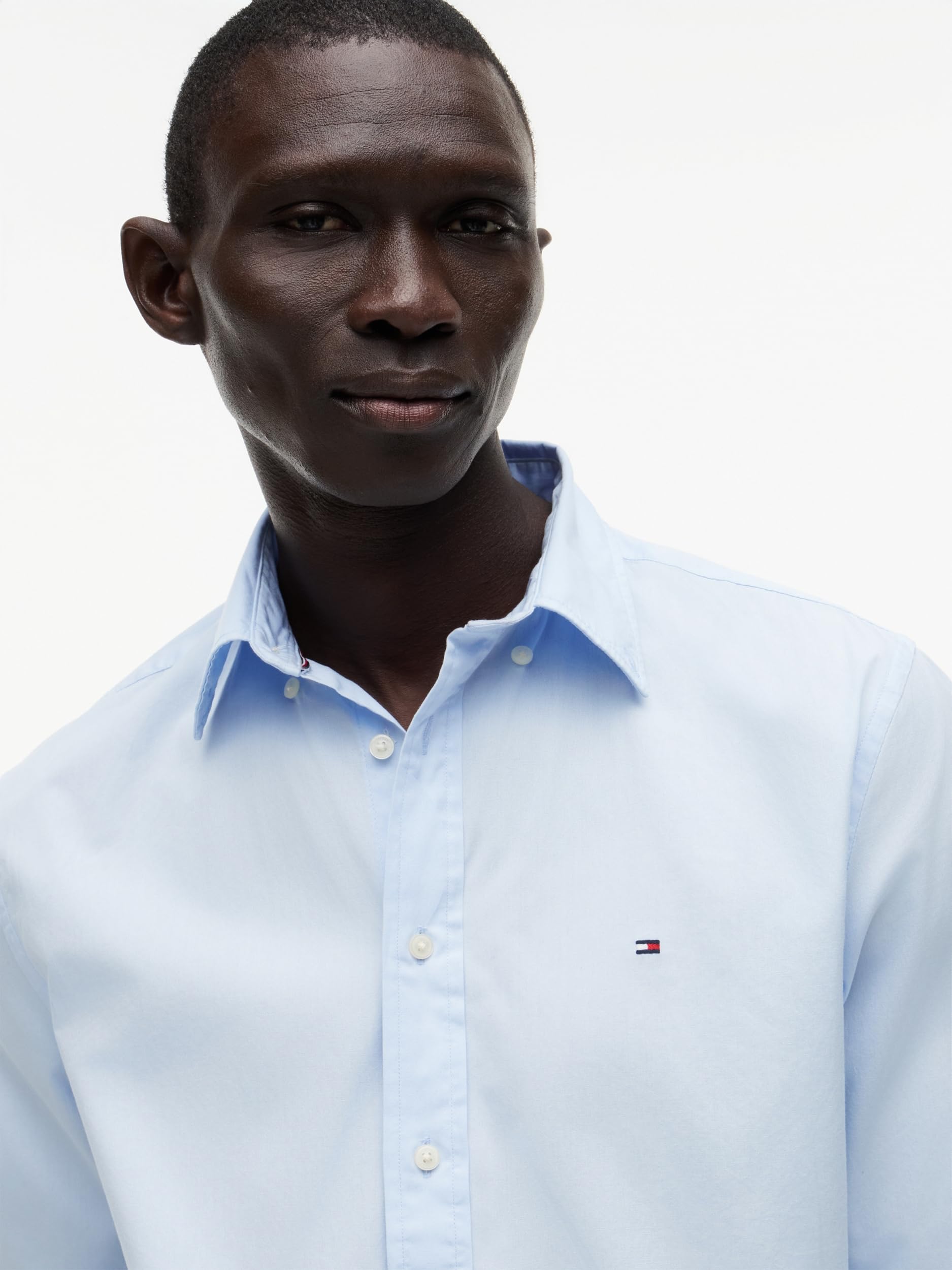 Tommy Hilfiger Herren Hemd Flex Poplin Mini Tartan Shirt mit Spitzkragen