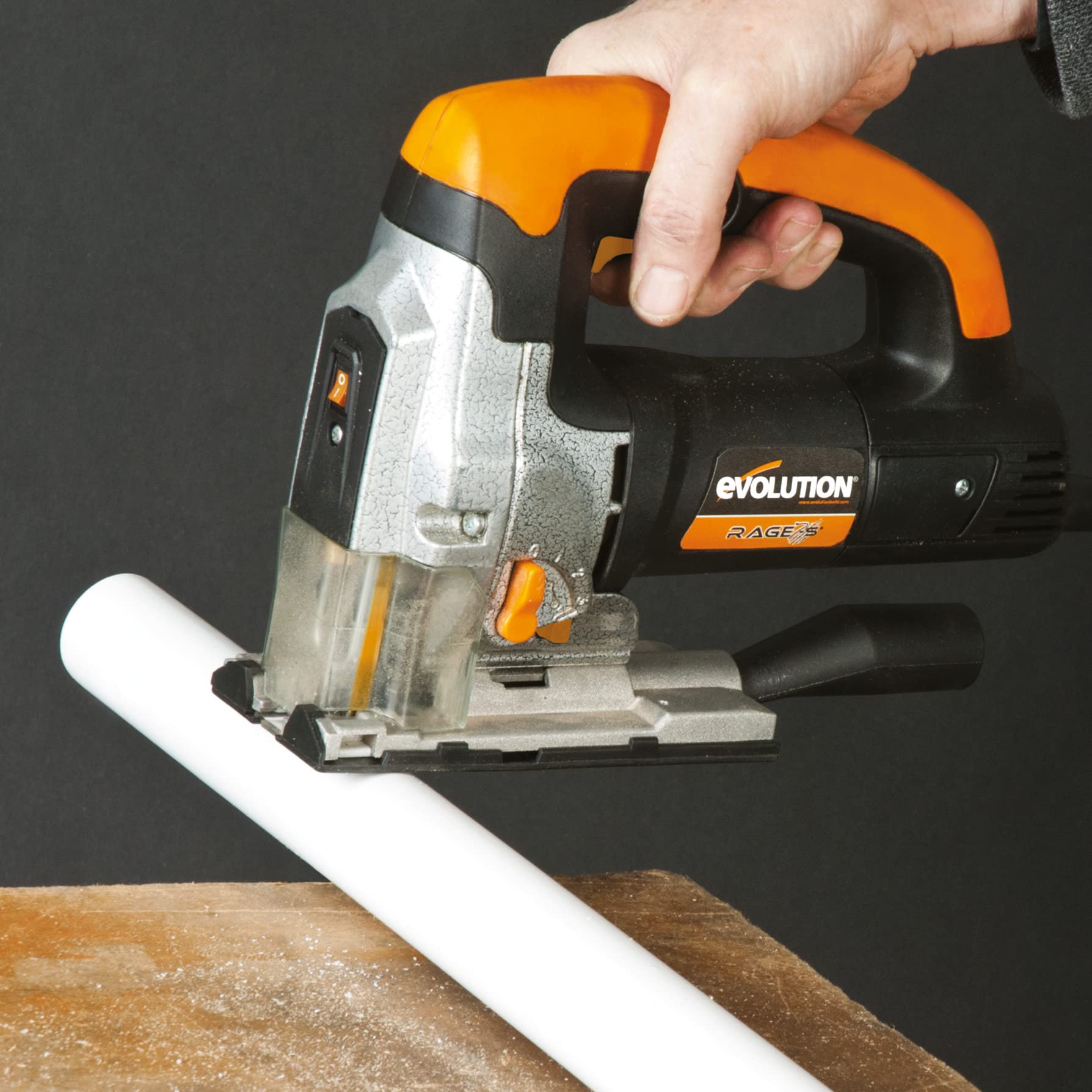 Evolution Power Tools Rage 7-S Seghetto multiuso - Taglio su legno, acciaio, plastica e molto altro - 5 lame incluse - 710 W
