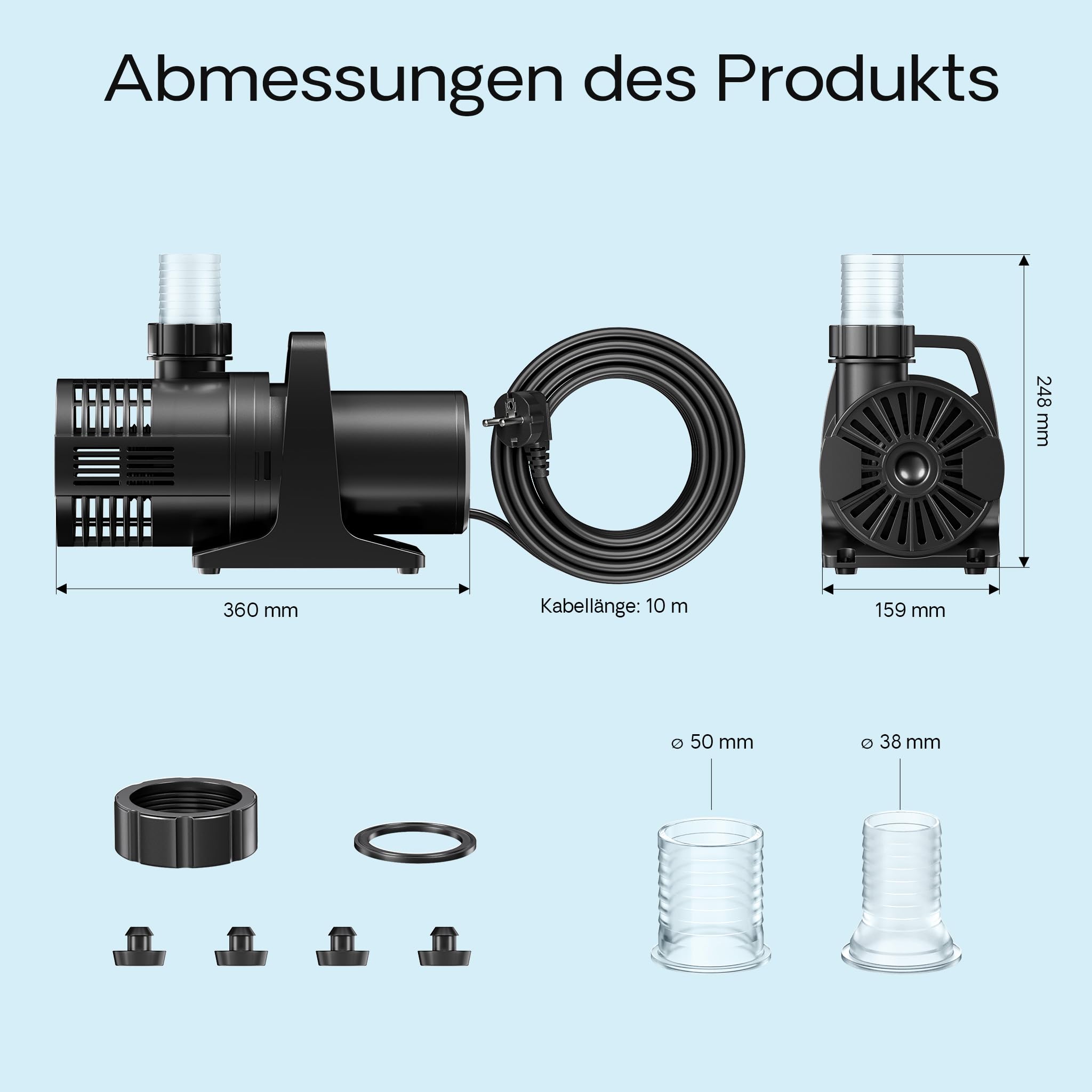 SunSun CMP-28000 Teichpumpe 28.000 l/h / 580 W Hochleistungs Filterpumpe Bachlaufpumpe für Koiteiche Gartenteichpumpe Teichfilterpumpe Umwälzpumpe