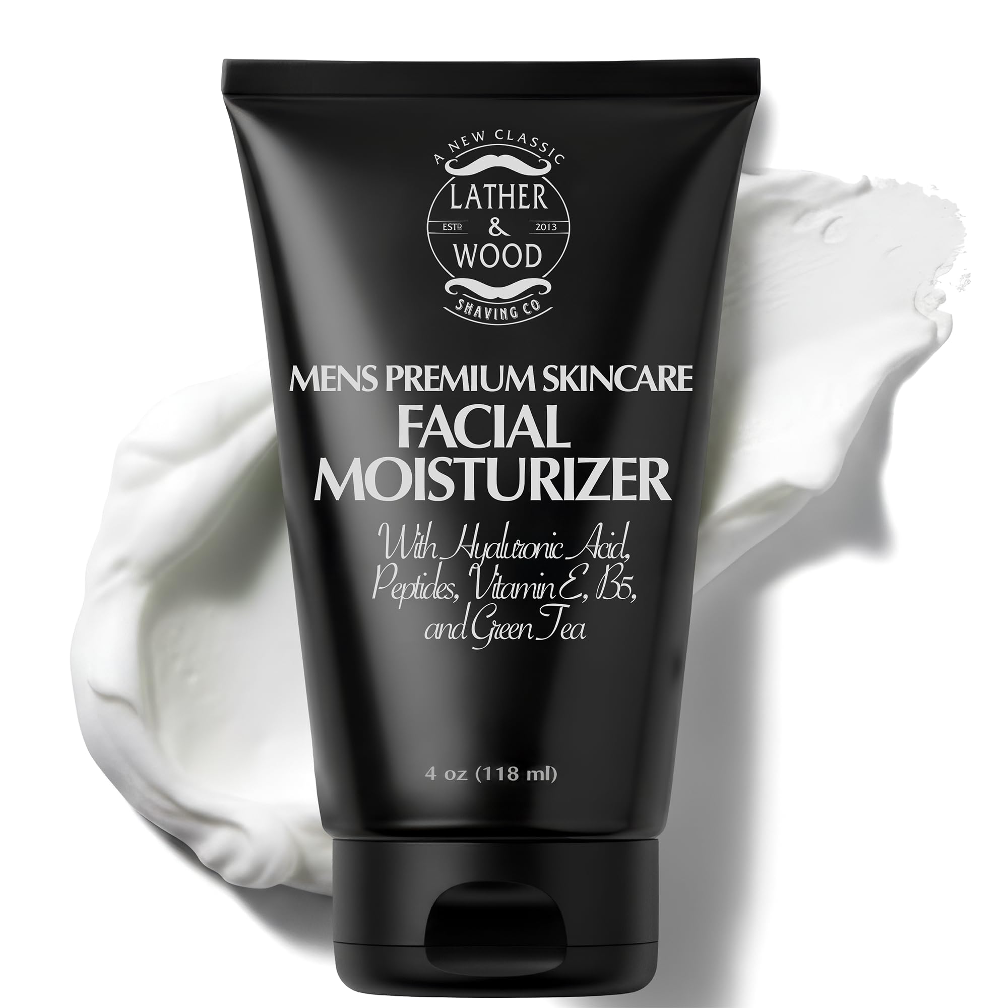 Face Moisturizer for Men - Lather & Wood's Luxurious Sophisticated Mens Moisturizer for the Man's Man. 4oz Fragrance-Free Face Cream for Men. (Unscented, 4 ounce) by Lather & Wood Shaving Co.