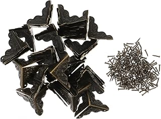 SAFIGLE Metal Decor Yellow Accessories 36pcs Boxes Corner Guard Brass Fittings Furniture Protector Retro Corner Decor Metal Corner Pads Antique Brass Corner Guards