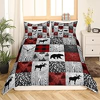 Vista 18 de Erosebridal Juego de funda de edredón de oso rústico de caza, juego de ropa de cama tamaño Queen, funda de edredón de selva de granja, funda