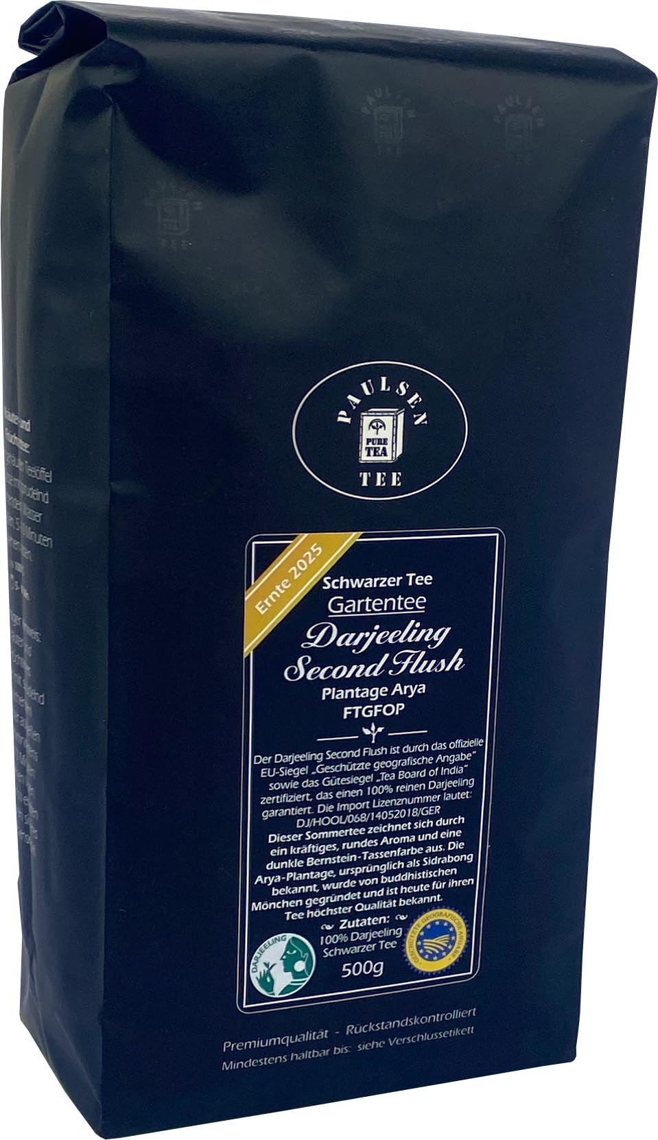 Paulsen - Darjeeling Second Flush FTGFOP - Gartentee Plantage Arya - Ernte 2025-500g