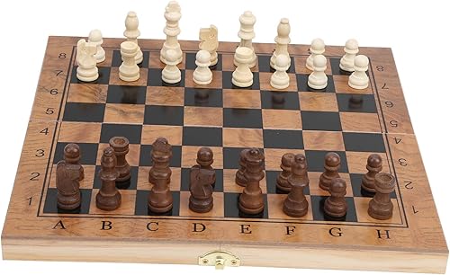 Miniatura 7 de Pwshymi Foldable Chess Checkers Set with Unique Design for Logical Thinking Training, Easy to Carry and Store