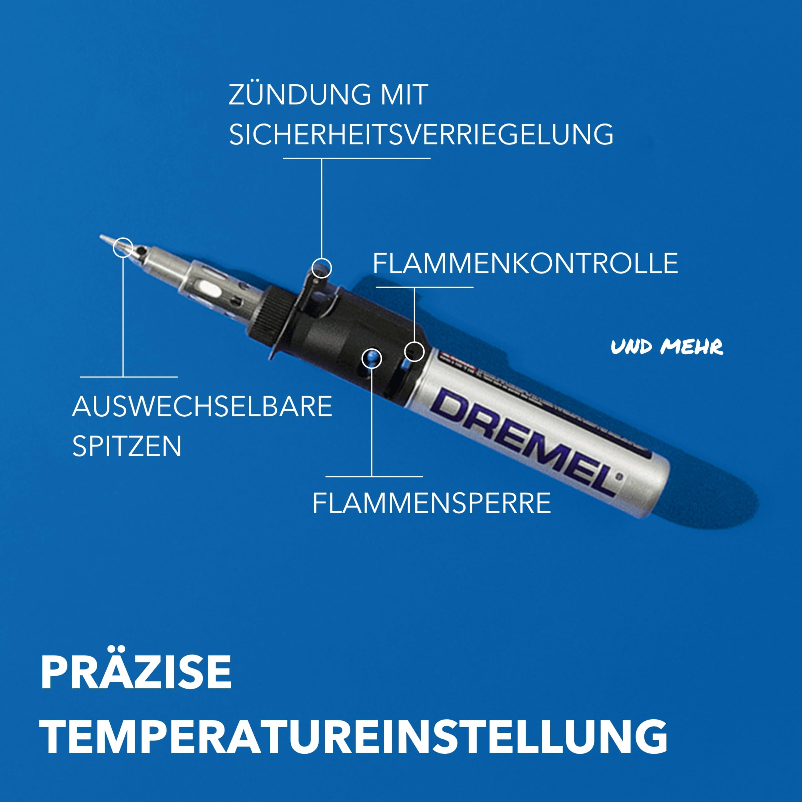 Dremel 2000 VersaTip Lötkolben - Brennkolben und Löt-Set (mit 7 Wechselspitzen zum Löten, Heißschneiden, Schweißen, Brandmalerei, Holz Gravieren, Schmuckherstellung)