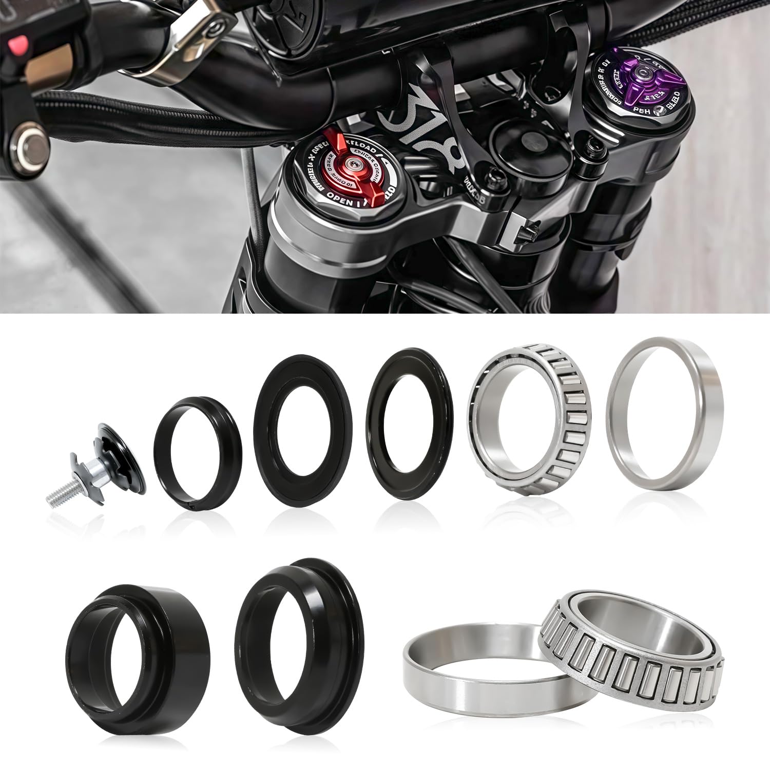 Upgraded Motorcycle Headset Fork Bearing Kit for Surron Light Bee X/S, Sur Ron Off - Road Dirtbike Original Motorcycle Accessories, Tapered Roller Bearing Kit, Sur - Ron Parts