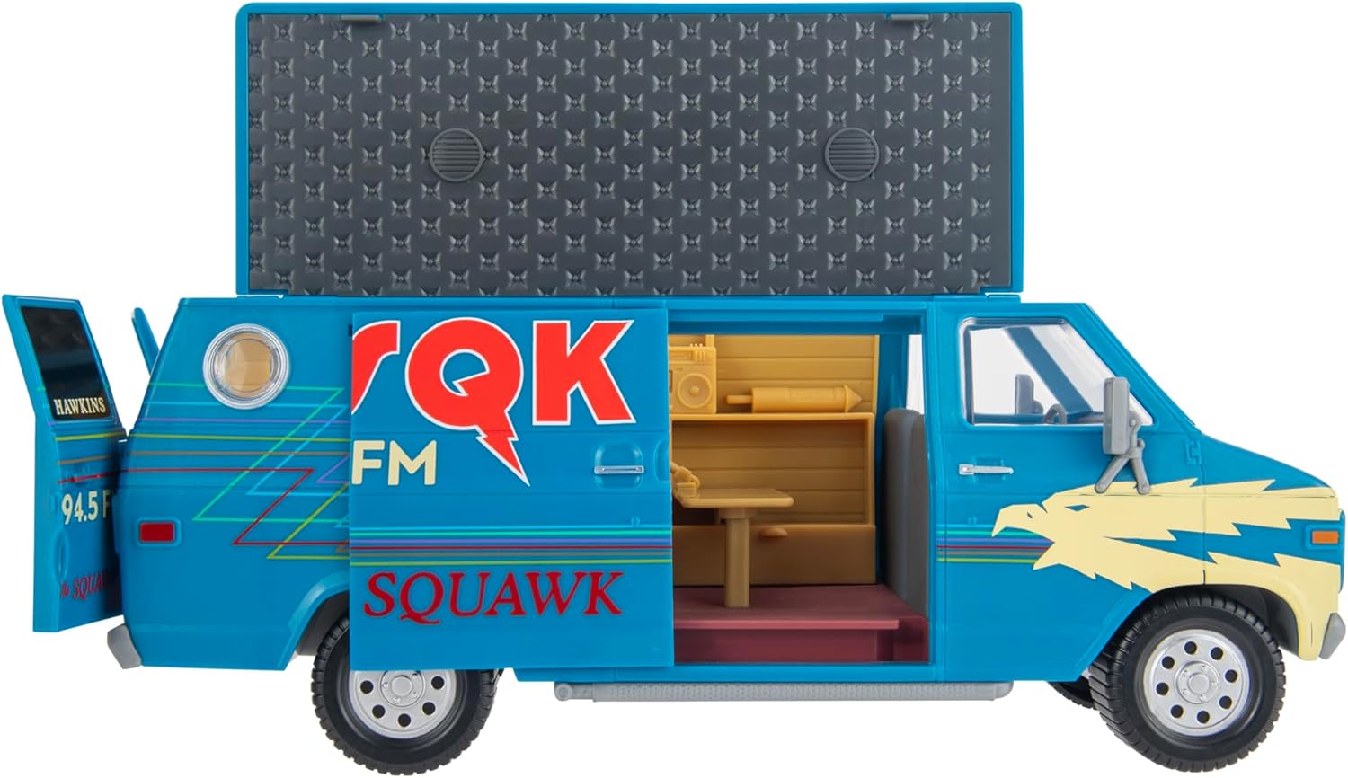 Jazwares Stranger Things WSQK Van Playset - 8-Inch Vehicle Plus 4-Inch Figure