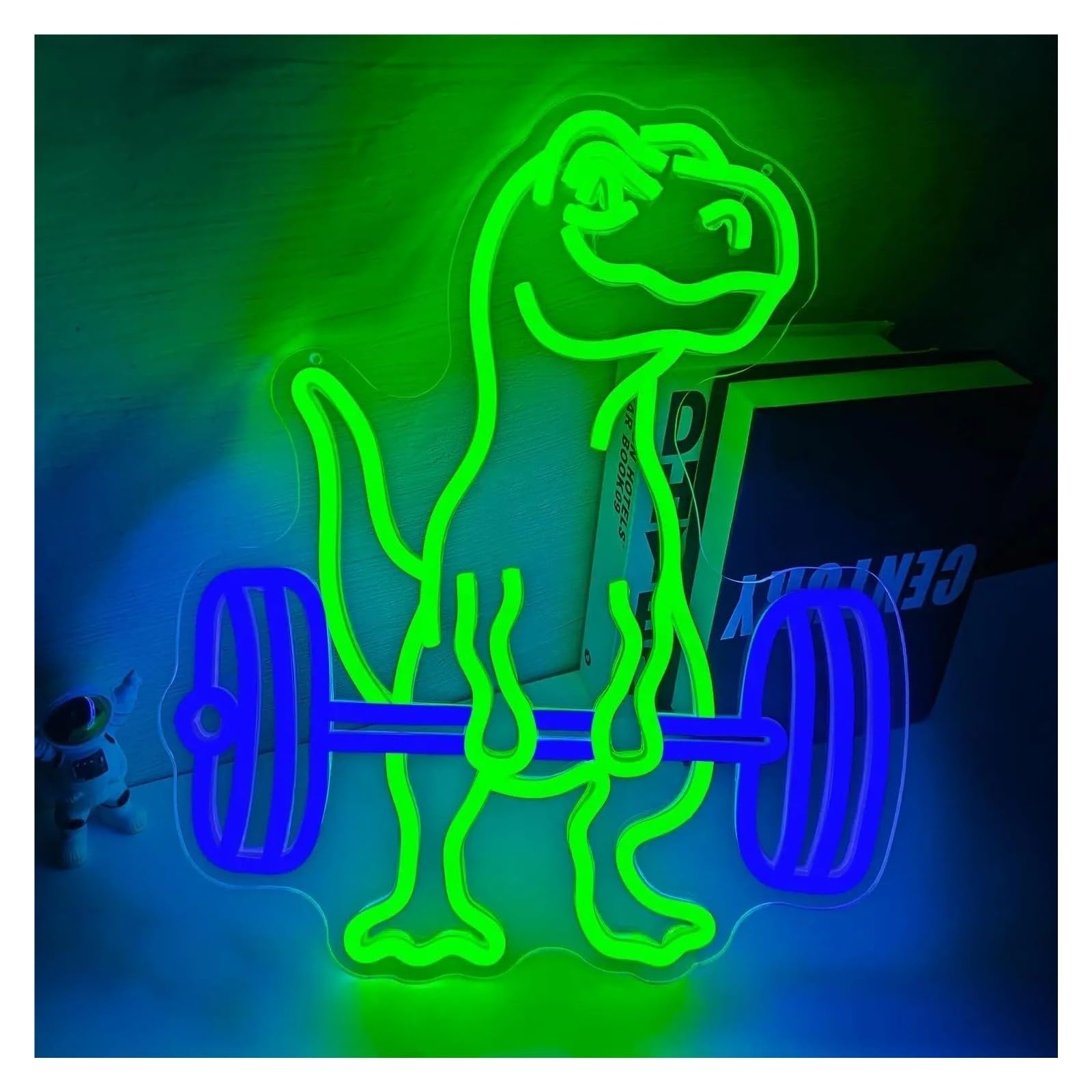 néon signe Enseigne Néon LED Dinosaure Haltérophilie