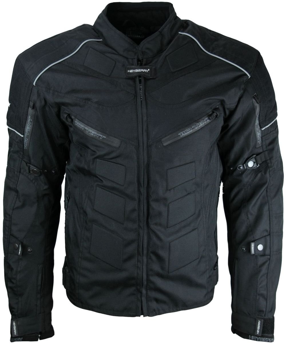 HEYBERRY Kurze Textil Motorrad Jacke Motorradjacke Schwarz