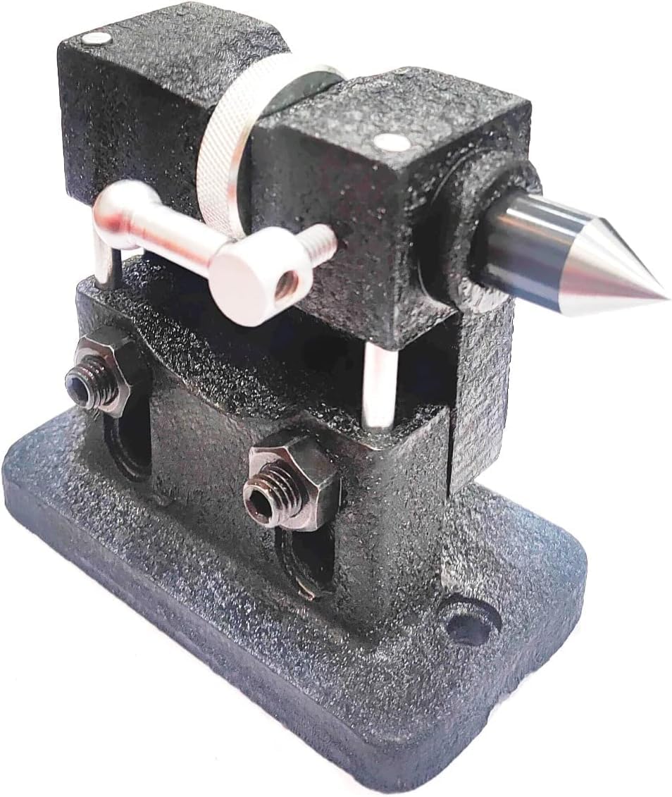 Buyohlic Heavy Duty Adjustable Tailstocks for Regular & Tilting Model of Rotary Tables (Hardened & Precisely Ground Points) (Ring style for 4" Tilting Rotary Table)