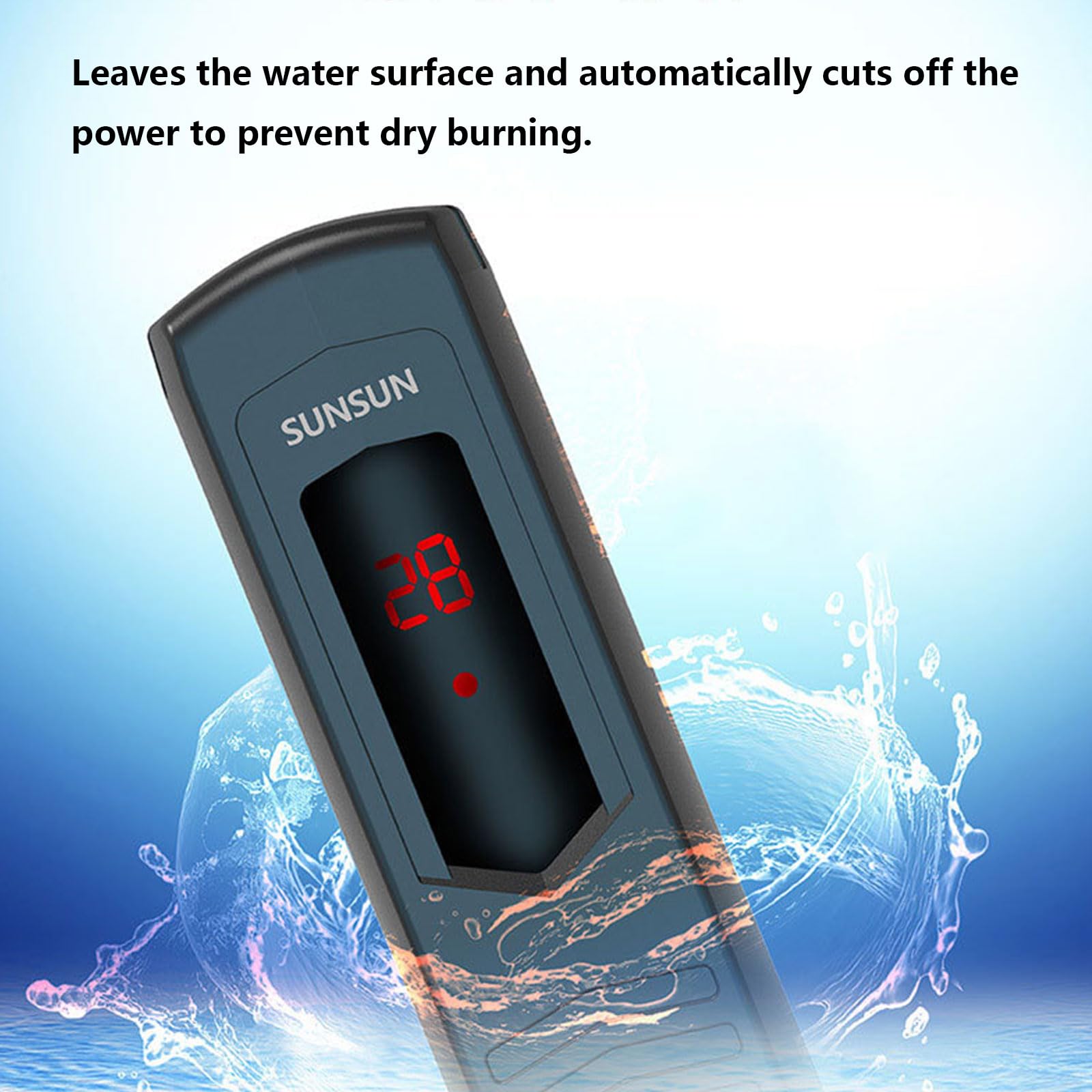 PEIXEN Calentador De Acuario Sumergible, Calentador De Acuario Digital, 25w/50w/100w/200w/300w, con Pantalla De Temperatura Led Inteligente, Protección contra Altas Temperaturas 50w