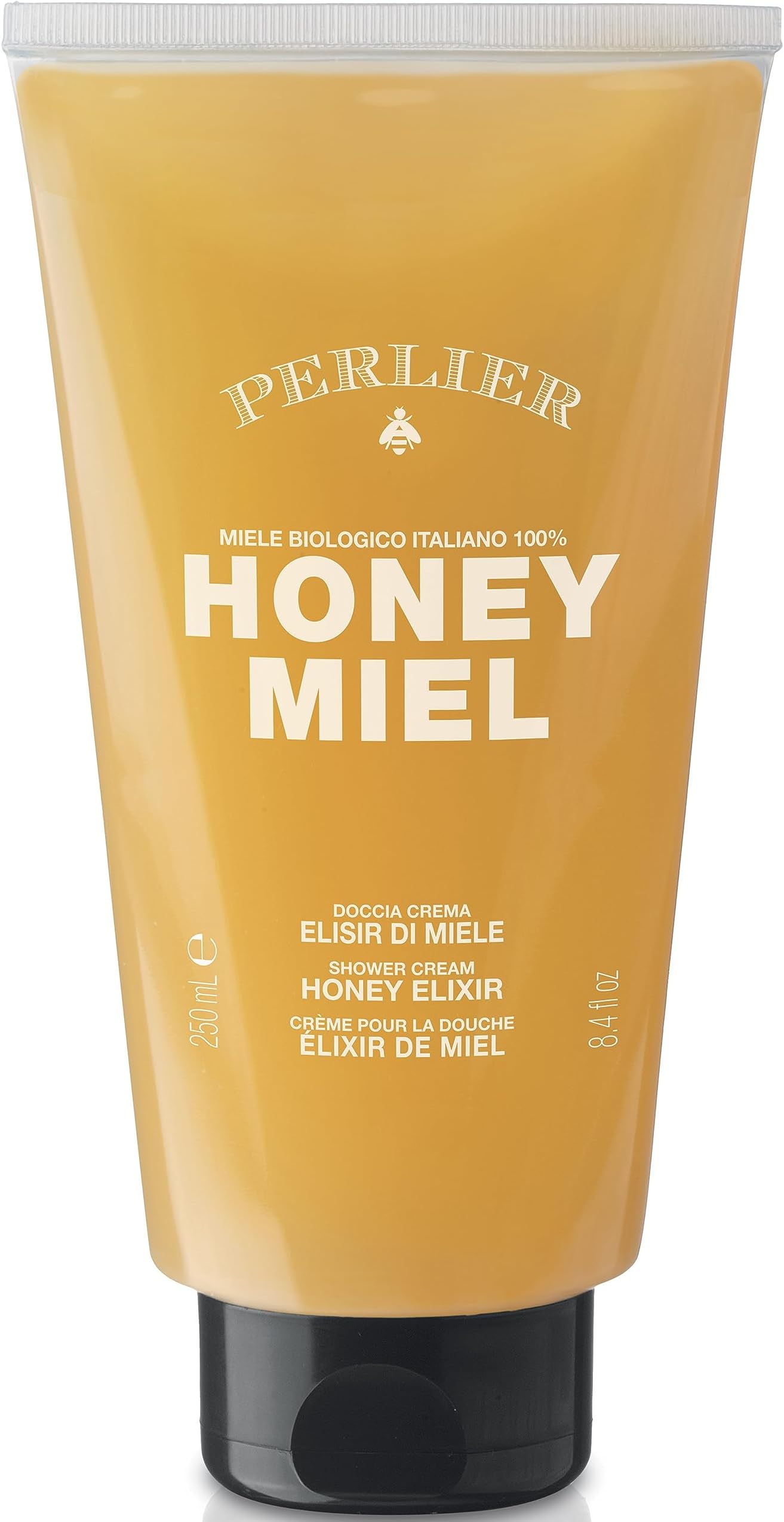 Honey Miel Doccia Crema Elisir di Miele Biologico 100% Italiano, Shower Gel Honey Elixir 250 ml, 8.4 Fl Oz made in Italy [italian import]