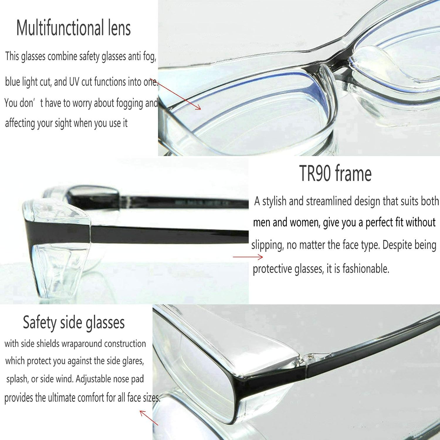 Safety Glasses with Readers 0~+400 for women Men Safety Blue Light Reading Glasses Goggles Eye Protection clear lens - Image 6