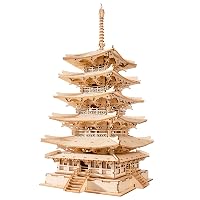 Rolife Puzzle 3D Legno per Adulti Modellismo da Costruire Torre Pagoda a cinque pian Kit Modello