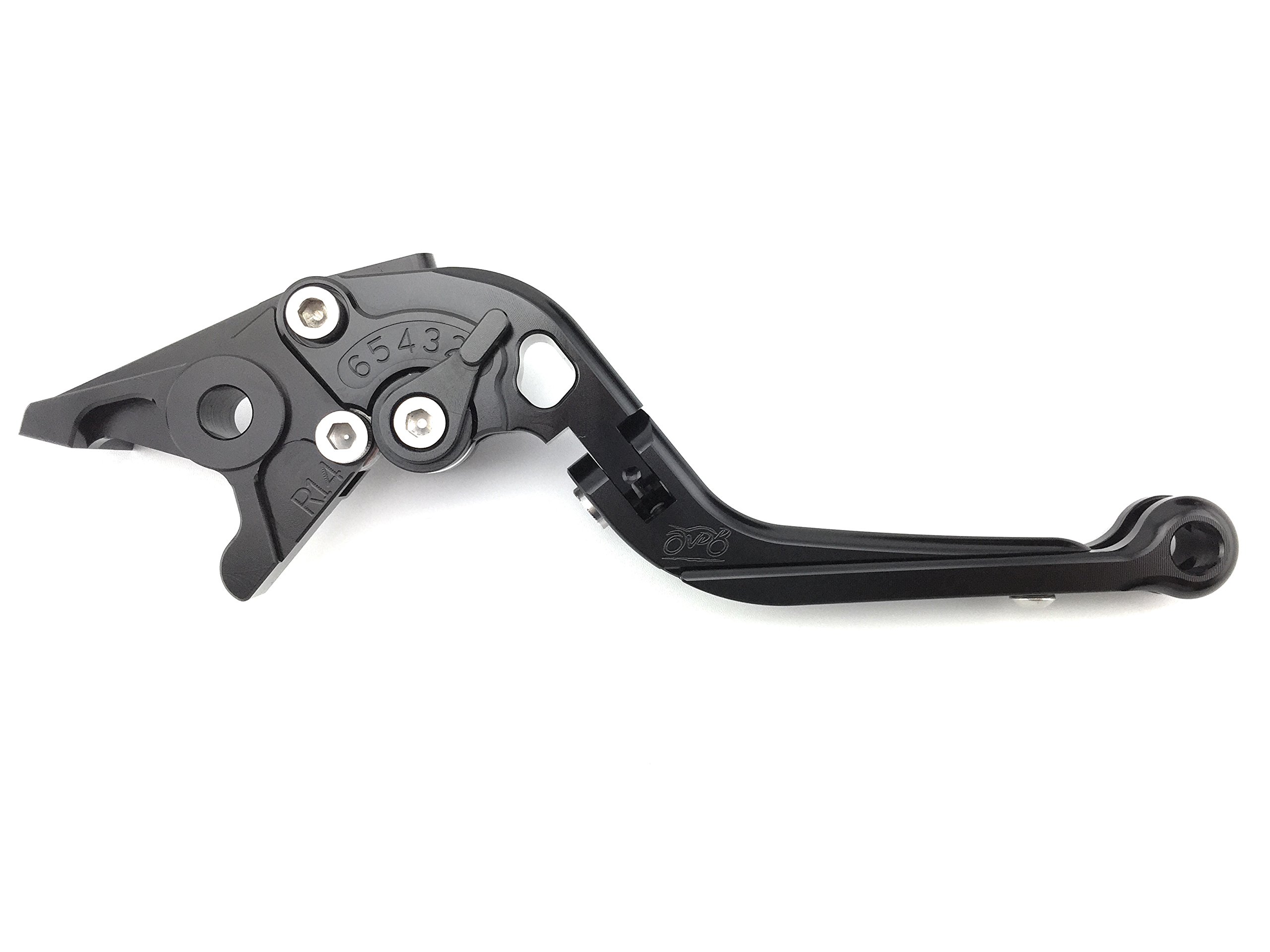 avdb-moto Coppia di leve regolabili e pieghevoli, CNC, Compatibile con Kawasaki ZZR 1400 performance Sport 2016 2017 2018 (Nero-Nero)