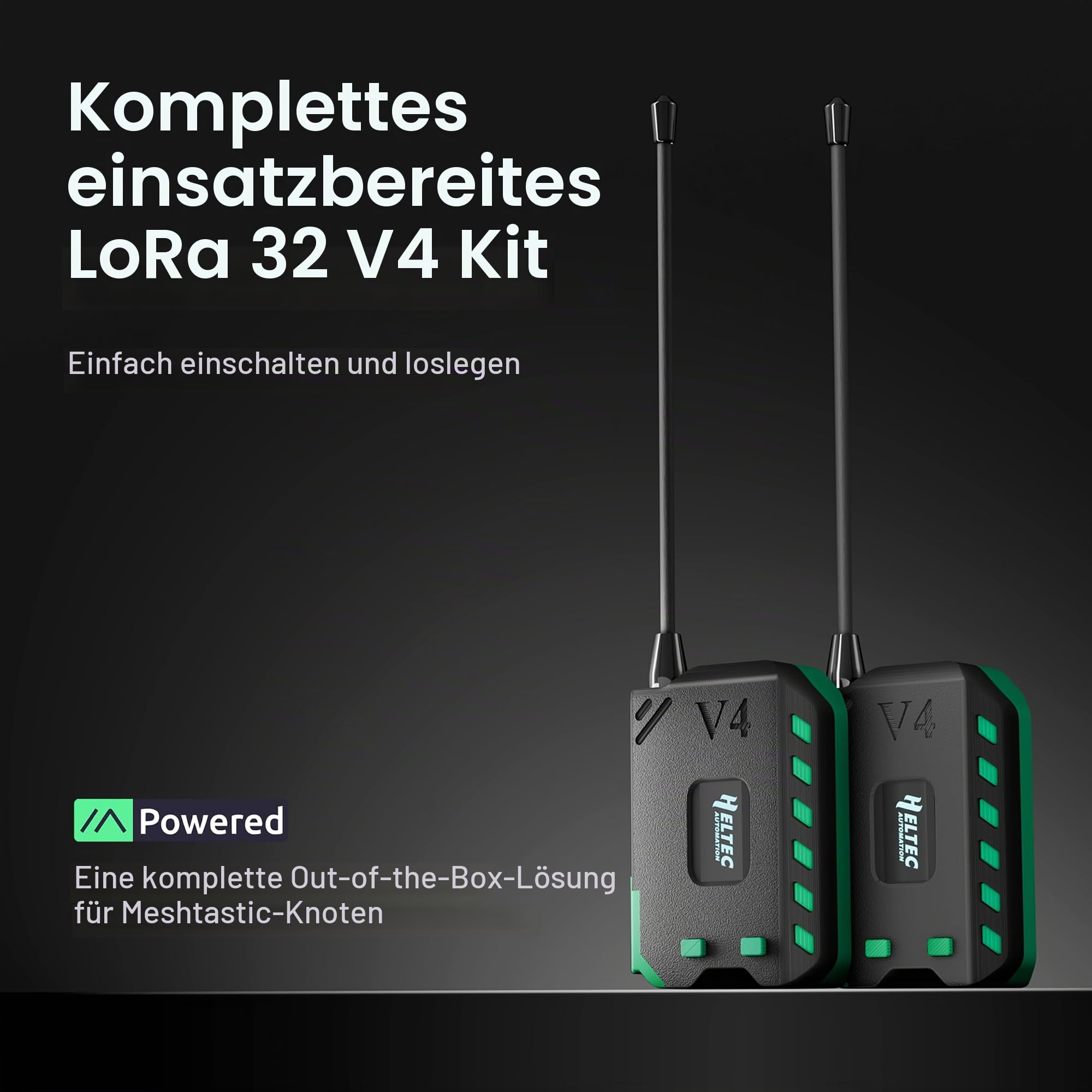 Heltec 2er Pack WiFi LoRa 32 V4 mit 27dBm OLED-Display ESP32-S3 SX1262 Komplettset Akkugehäuse für Meshtastic IoT Arduino (2er Pack 3000mAh Batterie + Antenne + Gehäuse)