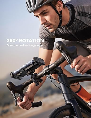 Miniatura 3 de Lamicall Soporte de teléfono para motocicleta - 1s bloqueo rápido Clip de soporte para teléfono celular de bicicleta, abrazadera de manillar de
