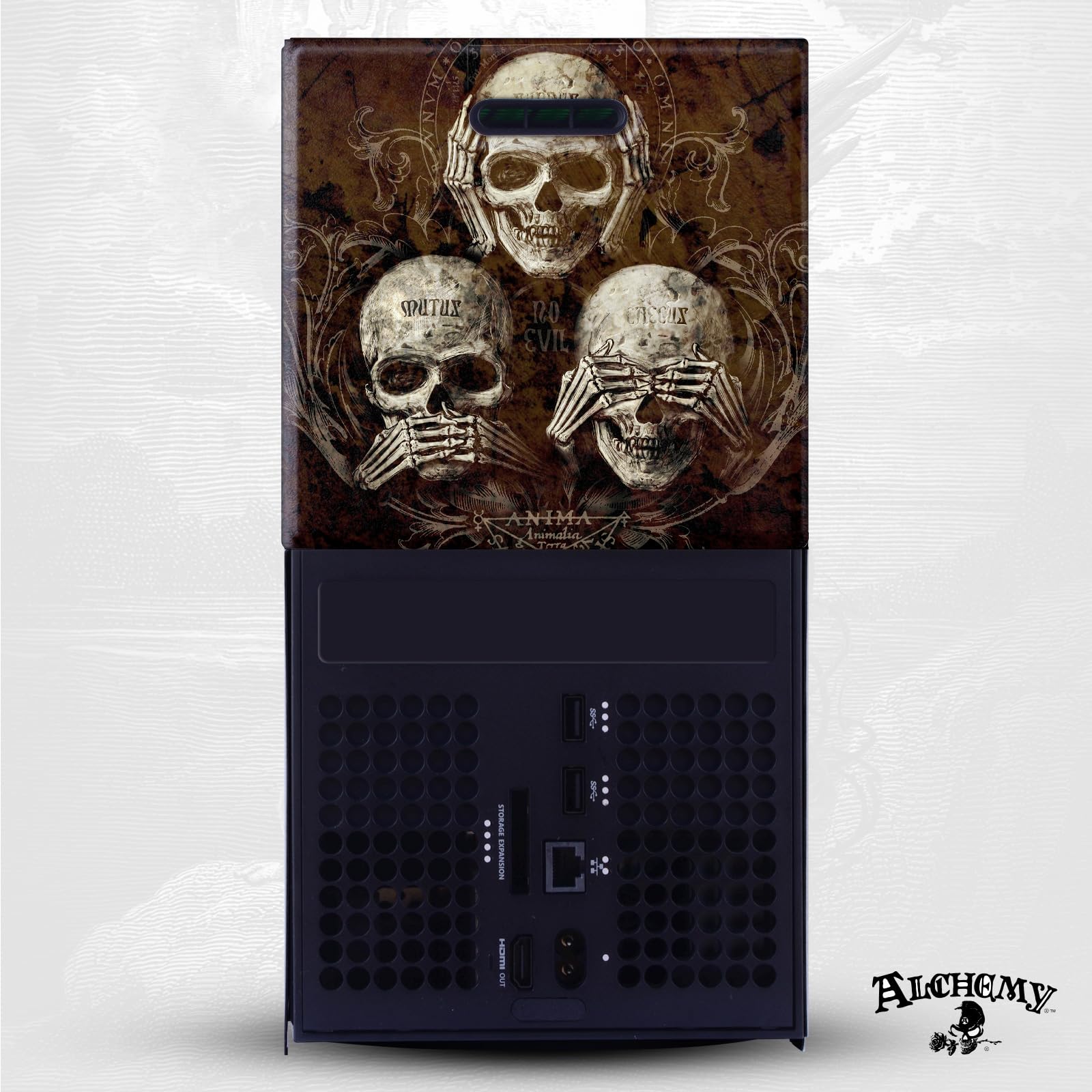 Head Case Designs Licenza Ufficiale Alchemy Gothic Nessun cattivo Albero Cranio Gotico Console Da Gioco Wrap Compatibile con Xbox Series X