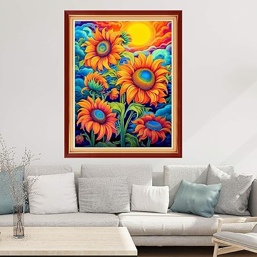 Miniatura 75 de Joyhoor Kits de punto de cruz para principiantes, suministros de punto de cruz estampados, kits de bordado de costura preimpresión para adultos