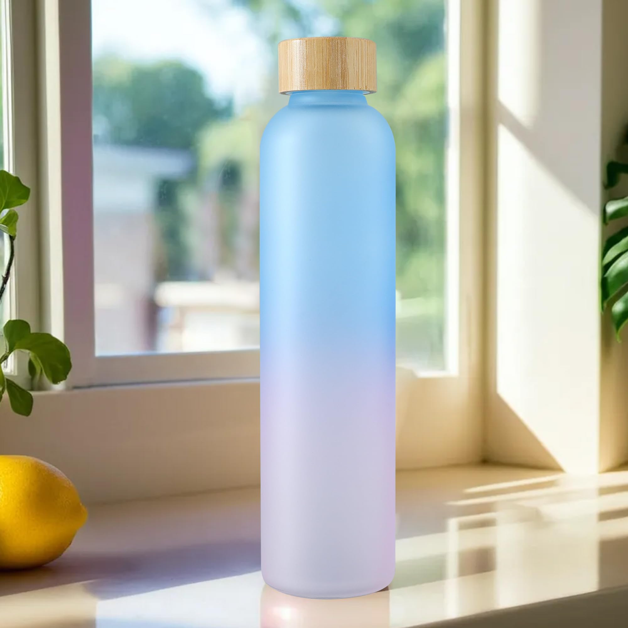 The Better Home Borosilicate Glass Water Bottle with Sleeve (500ml) | Bamboo Lid | Fridge Water Bottles for Men, Women (Blue-Pink) (B0DDPC8FFG) Amazon Price History, Amazon Price Tracker