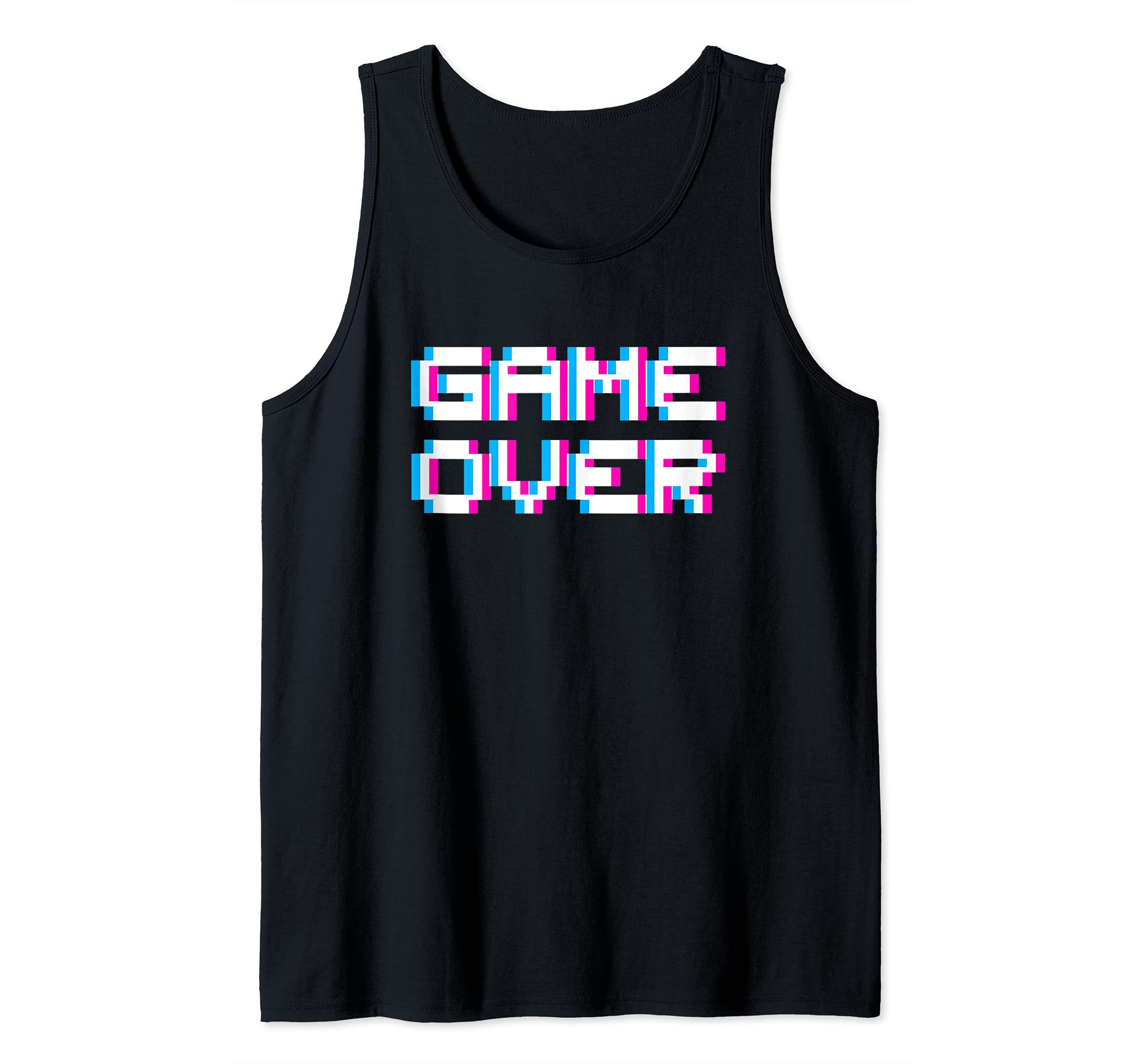 Game Over 8bit Pixel Retro Vintage Video Game Graphic Gamer Tank Top