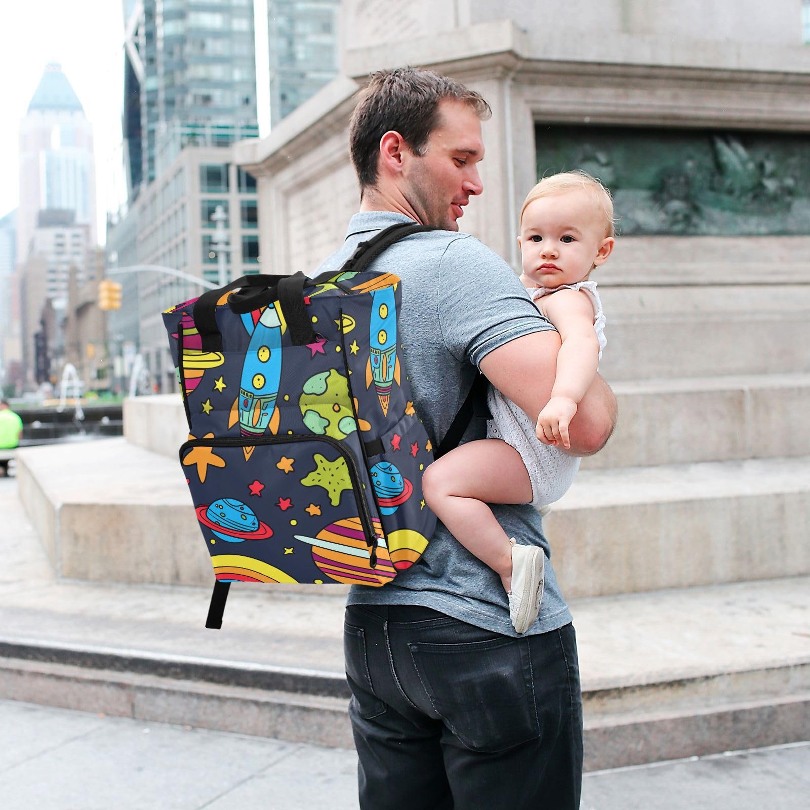 Baby Essentials - Bolsa de pañales con diseño de graffiti espacial