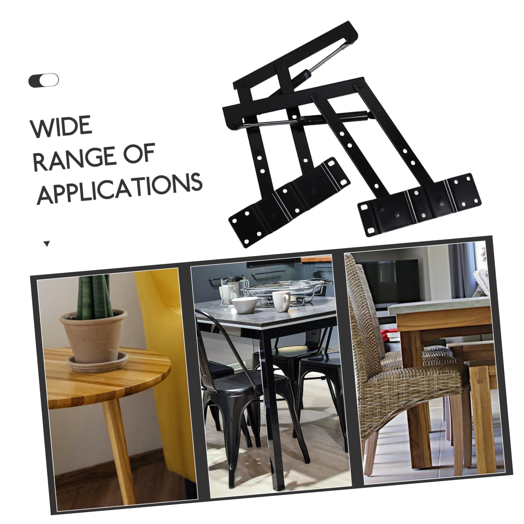 HEMOTON Soporte Elevador de Muebles de Hierro Negro Resistente Estructura Fuerte y Optimización de Espacio para Mesa Baja Funcional y Telescópica