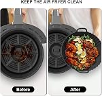 3Pack Silicone Air Fryer Liners 4-5.3QT, Ninja AF101C AF100C & AF161 Linge de silicone, réutilisable Air Fryer Accessoires Linges de qualité alimentaire, Compatible avec Ninja, COSORI, Tefal, Ours, Chef