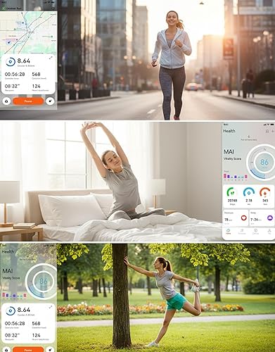 Miniatura 6 de Rastreador de actividad física para mujer con frecuencia cardíaca SpO2 para presión arterial, monitor de sueño, relojes de fitness, 16 modos