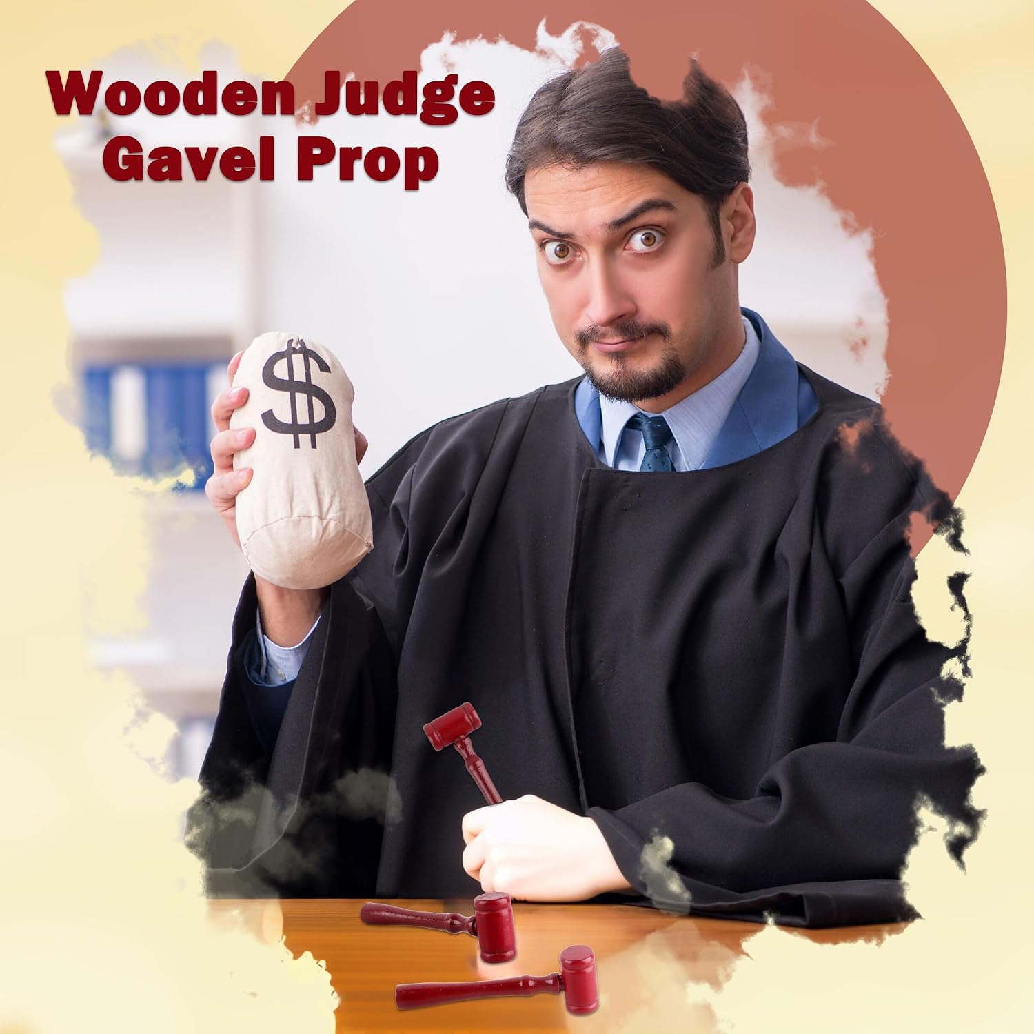 30 Pcs 4.33 Inch Judge Gavel Prop Mini Wooden Judge Hammer Auction Court Gavels for Sale Courtroom Party Halloween Cosplay Judge Dress up Accessories image 4