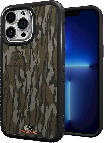 cellhelmet Mossy Oak  Bottomland Orig  Funda de doble capa en negro ónix diseñada para iPhone 12 Pro Max a prueba de golpes y caídas, duradera, como