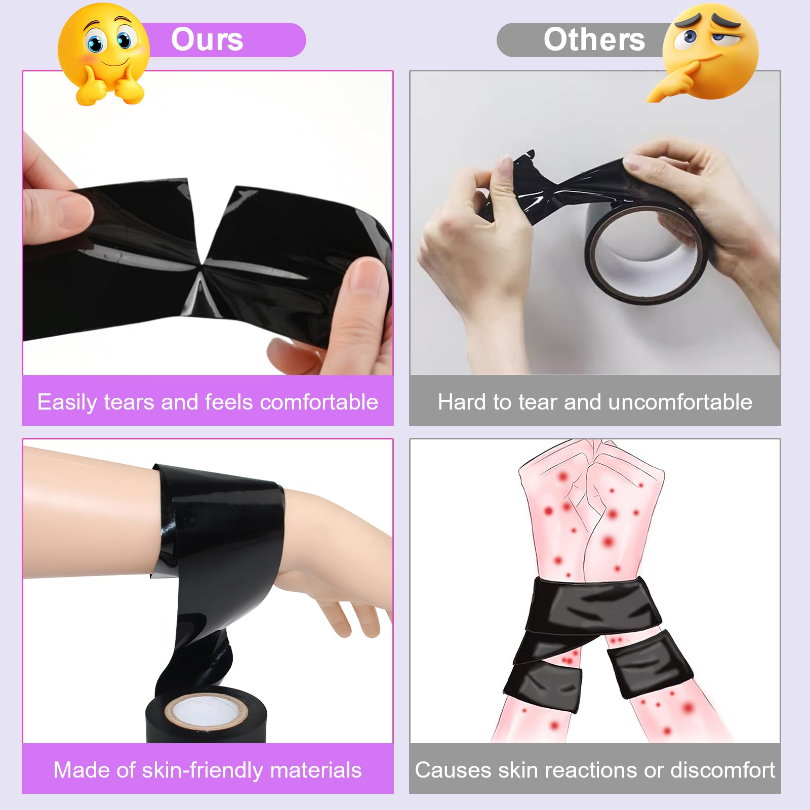 Qoosea Nastro di Vincolo BDSM Cinghia in PVC Statico Riutilizzabile per Coppie Lunghezza 52.49 Piedi Ideale per Giochi Sensuali e Avventure di Bondage(2 Pezzi)
