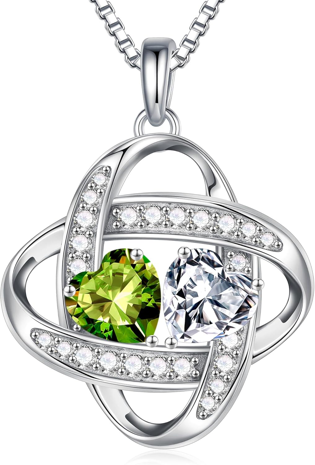 MOOSEA Mothers Day Gifts for Mom Wife – Moissanite Necklace for Women, S925 Sterling Silver Love Knot Birthstone Moissanite Necklace 1.2ct D Color VVS1 Clarity, Anniversary Birthday Gift for Her