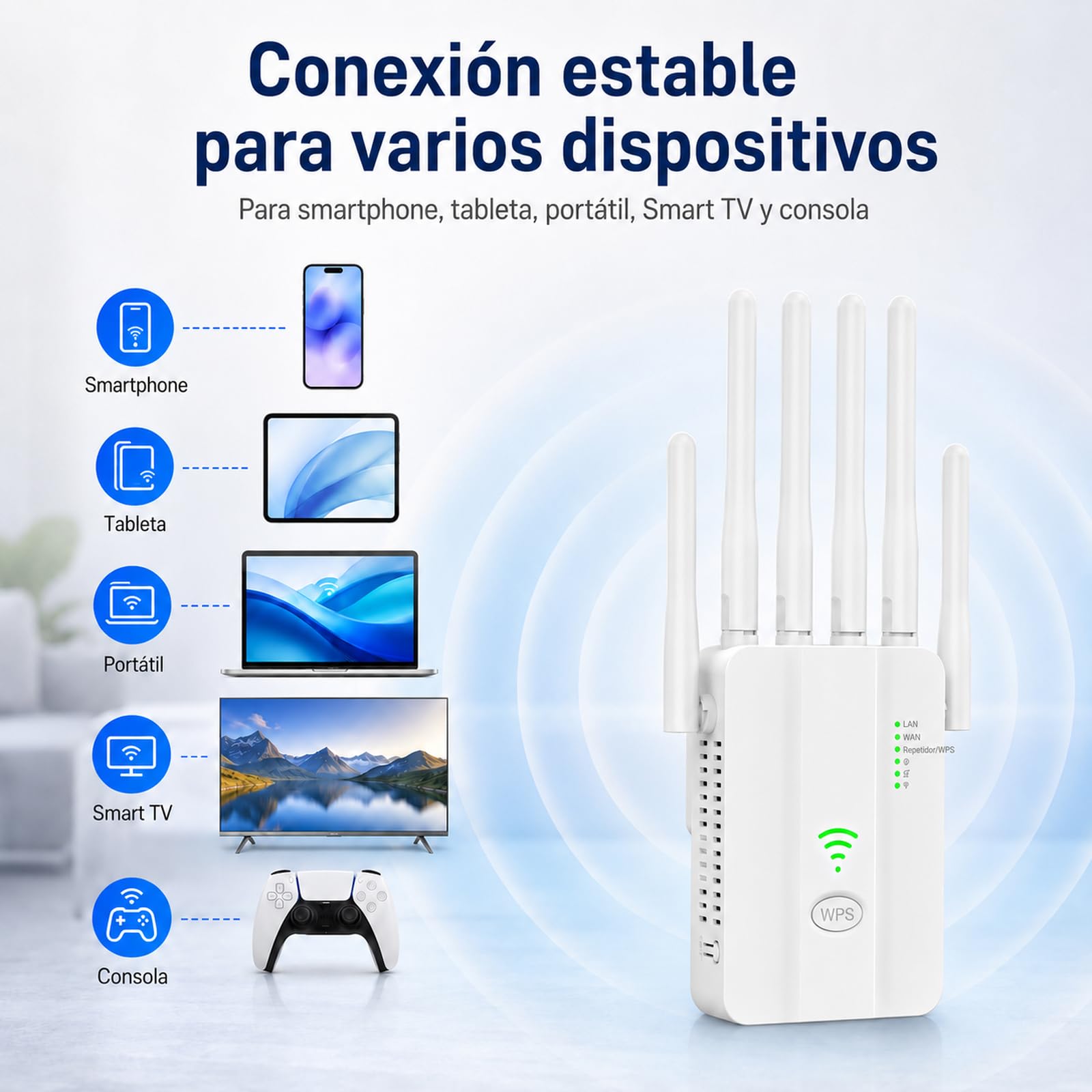 Ripetitore WiFi Potente, Amplificatore Segnale WiFi, WiFi Extender
